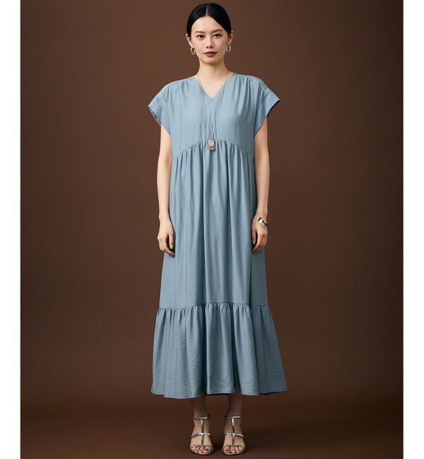 自由区「【WEB限定・大人気素材・新型追加】エアリーツイルティアード ワンピース」|ドレス|