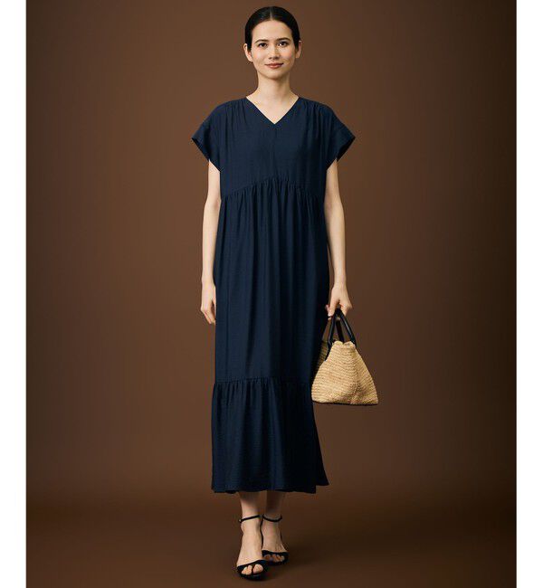 自由区「【WEB限定・大人気素材・新型追加】エアリーツイルティアード ワンピース」|ドレス|