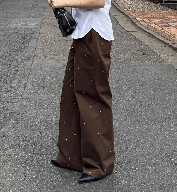 fredy emue「刺しゅう入りコットンツイルルーズパンツ」|チノ|