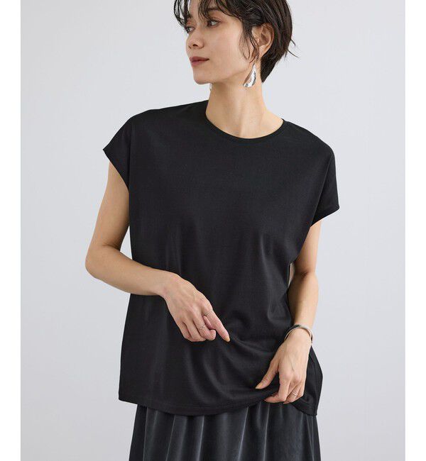 SALON adam et rope'「プリマベールリラックスドルマンスリーブプルオーバー / UVカット」|Tシャツ・カットソー|ブラック(01)