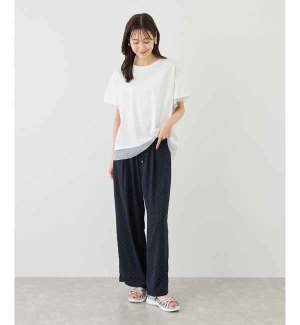 Rope&rsquo;Picnic「70シルケットシアードッキングトップス/着丈が選べる・UVカット・接触冷感」|Tシャツ・カットソー|