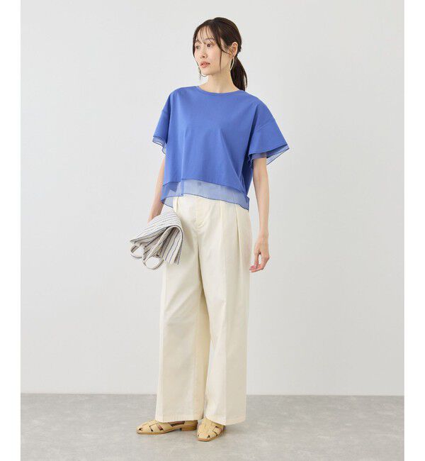 Rope&rsquo;Picnic「70シルケットシアードッキングトップス/着丈が選べる・UVカット・接触冷感」|Tシャツ・カットソー|