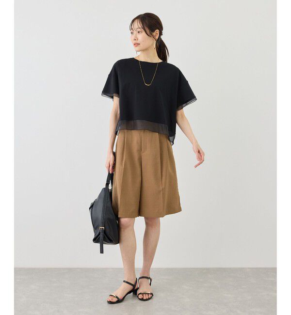 Rope&rsquo;Picnic「70シルケットシアードッキングトップス/着丈が選べる・UVカット・接触冷感」|Tシャツ・カットソー|