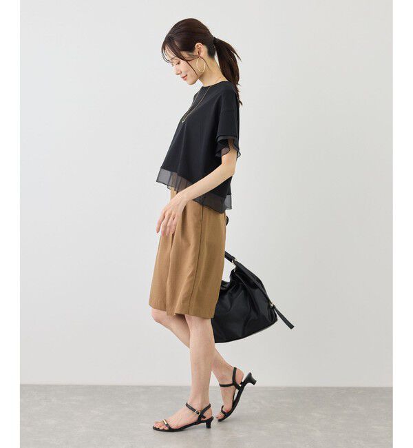 Rope&rsquo;Picnic「70シルケットシアードッキングトップス/着丈が選べる・UVカット・接触冷感」|Tシャツ・カットソー|
