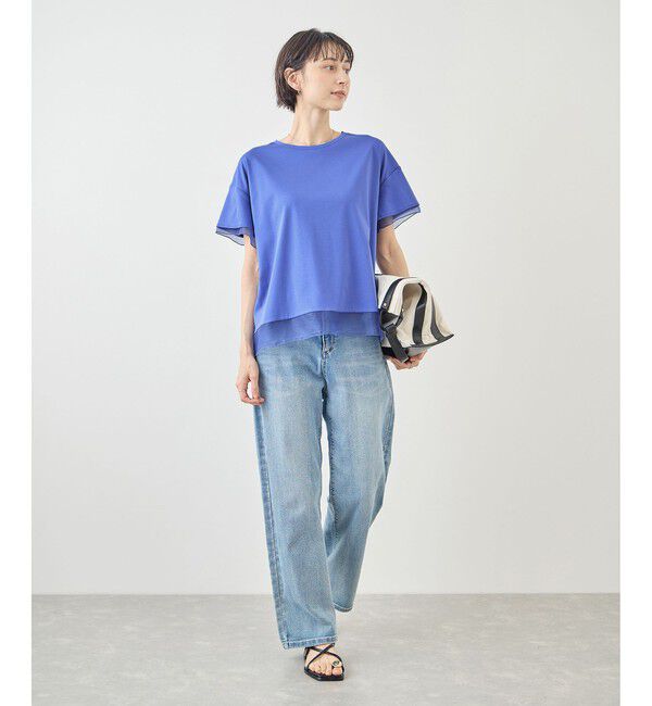 Rope&rsquo;Picnic「70シルケットシアードッキングトップス/着丈が選べる・UVカット・接触冷感」|Tシャツ・カットソー|