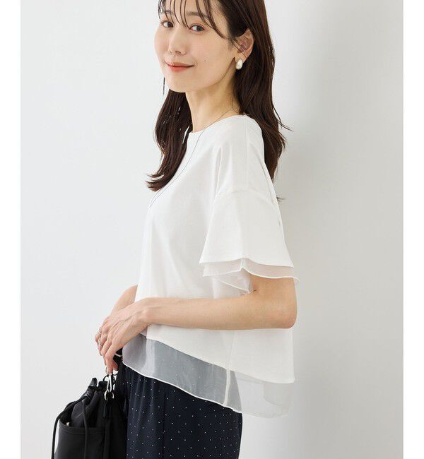 Rope&rsquo;Picnic「70シルケットシアードッキングトップス/着丈が選べる・UVカット・接触冷感」|Tシャツ・カットソー|