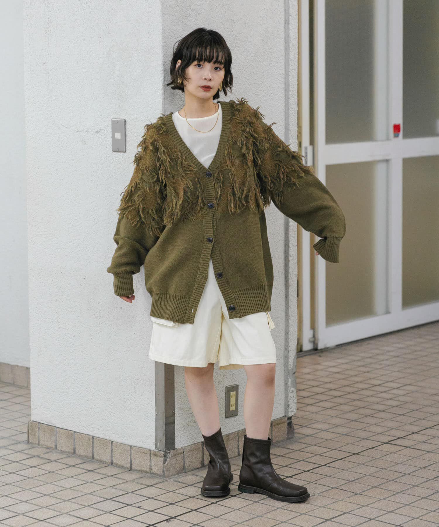 「ジャガードフリンジカーディガン」|カーディガン|