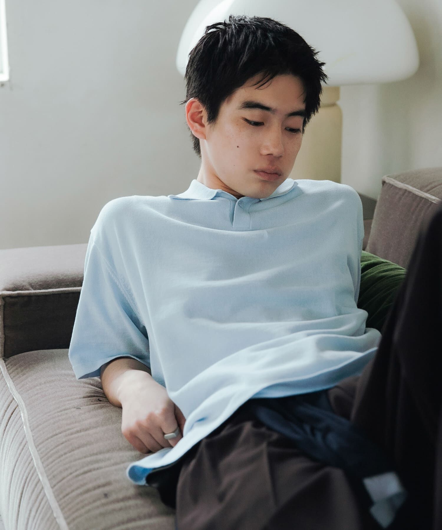 SENSE OF PLACE by URBAN RESEARCH「『洗濯可』ドライタッチスキッパーニットTシャツ」|ニット・セーター|