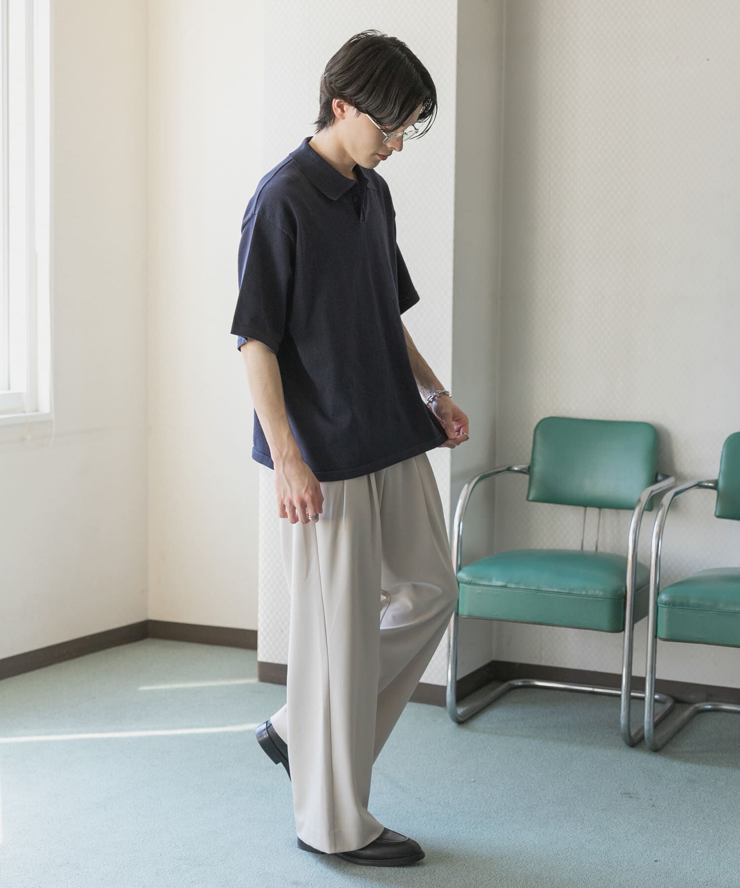 SENSE OF PLACE by URBAN RESEARCH「『洗濯可』ドライタッチスキッパーニットTシャツ」|ニット・セーター|