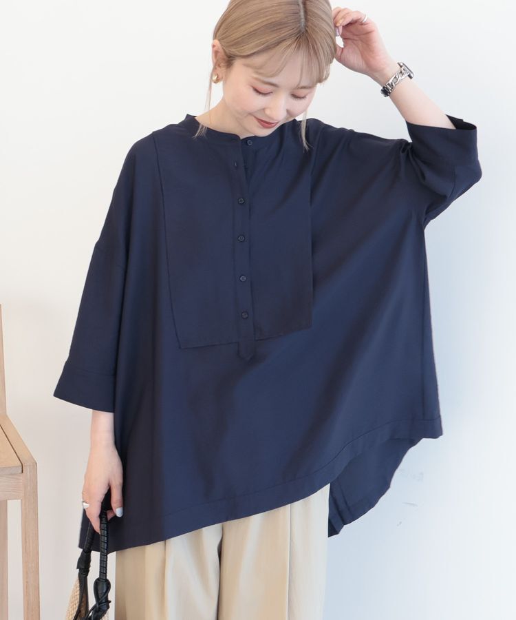 AMERICAN HOLIC「【WEB限定】接触冷感バンドカラーシャツチュニック」|シャツ・ブラウス|