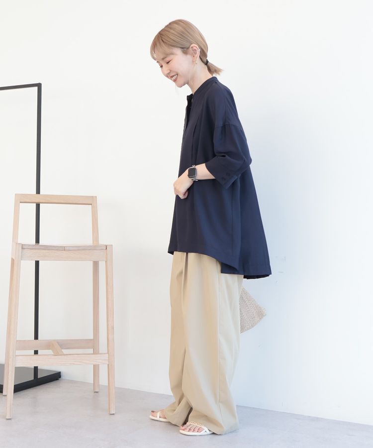 AMERICAN HOLIC「【WEB限定】接触冷感バンドカラーシャツチュニック」|シャツ・ブラウス|