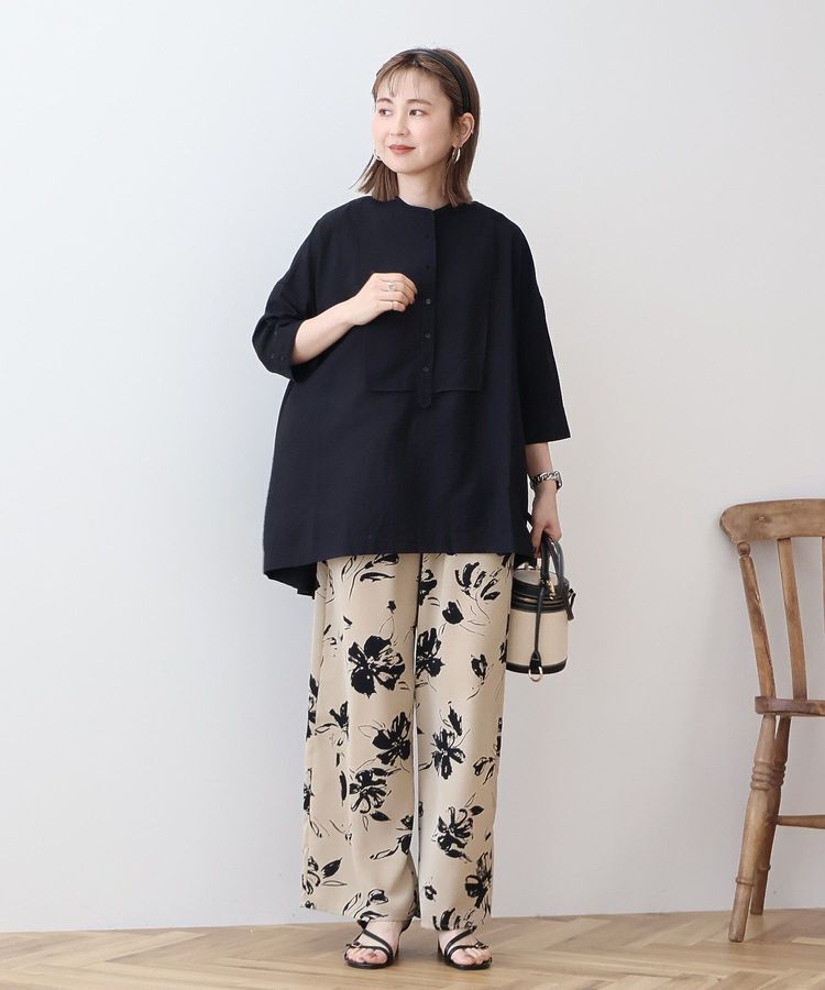 AMERICAN HOLIC「【WEB限定】接触冷感バンドカラーシャツチュニック」|シャツ・ブラウス|