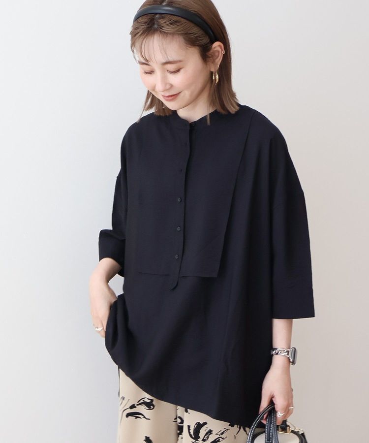 AMERICAN HOLIC「【WEB限定】接触冷感バンドカラーシャツチュニック」|シャツ・ブラウス|Black