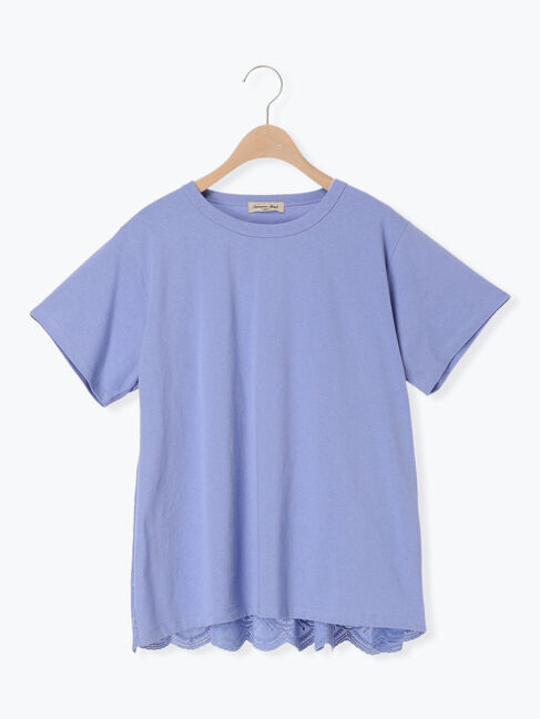 Samansa Mos2「【接触冷感】バックスカラップレースTシャツ」|Tシャツ・カットソー|