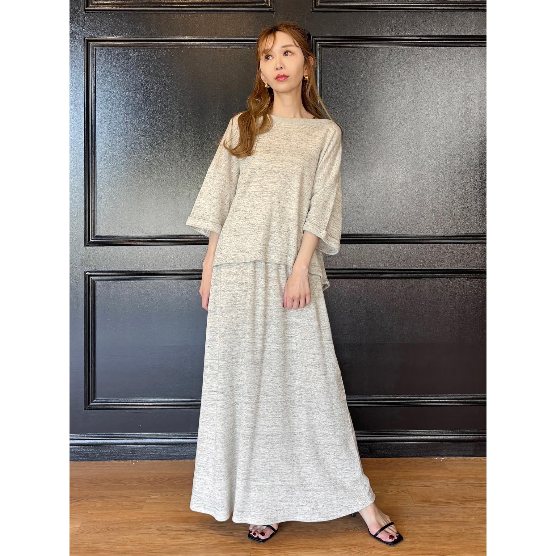 DRESSTERIOR「【ウォッシャブル/セットアップ可】リネン混裏毛ドロストプルオーバー」|Tシャツ・カットソー|