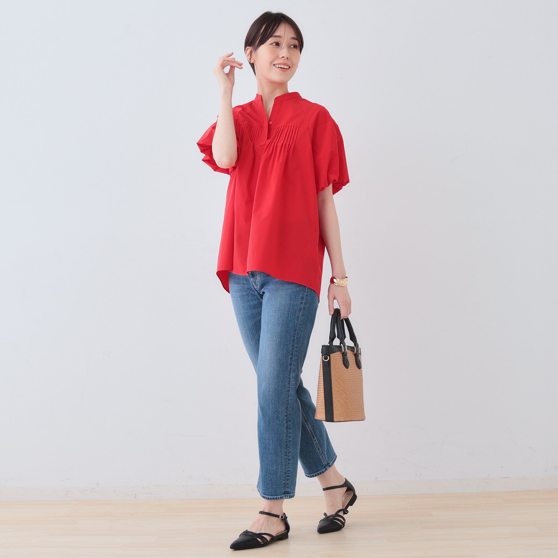INDIVI「【通気性◎撥水／UV／SETUP可能】アクティブブラウス」|シャツ・ブラウス|