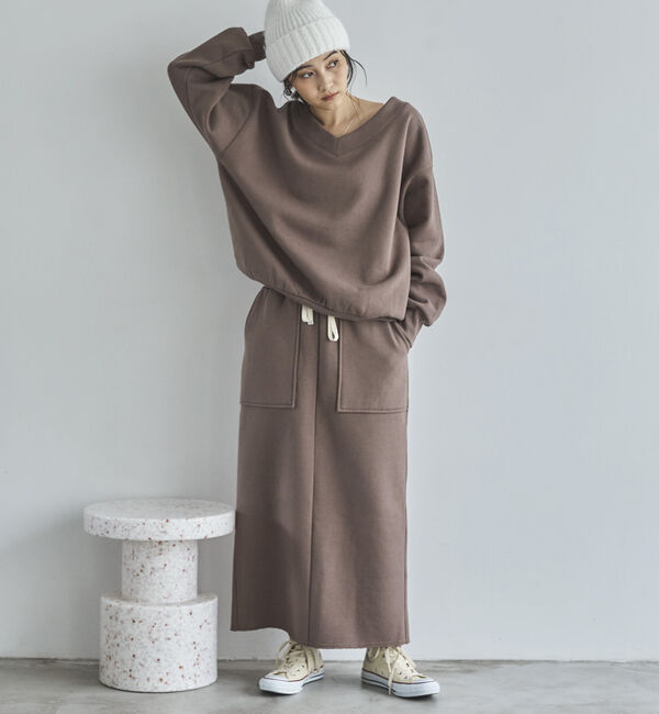 Doux archives「裏起毛Ｖネック前後２ＷＡＹプルオーバー」|Tシャツ・カットソー|