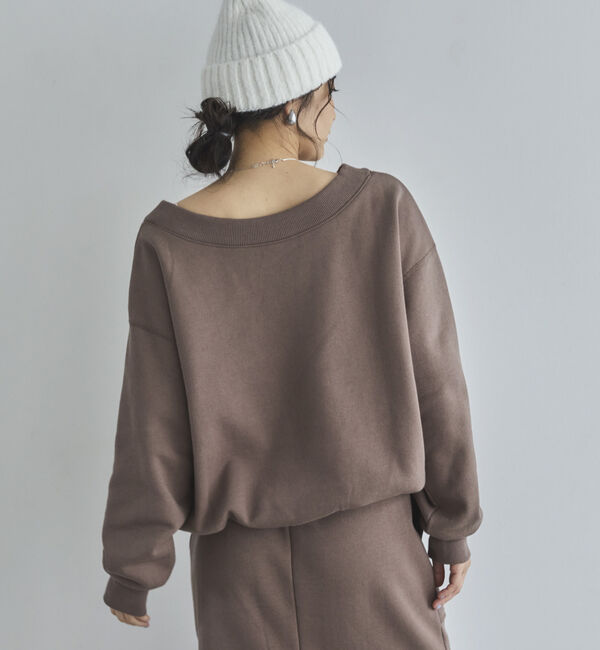 Doux archives「裏起毛Ｖネック前後２ＷＡＹプルオーバー」|Tシャツ・カットソー|