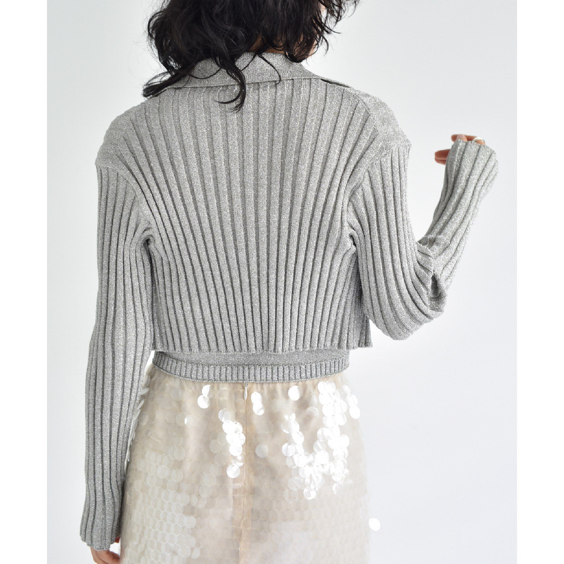 CODE A「lame knit cardigan」|カーディガン|