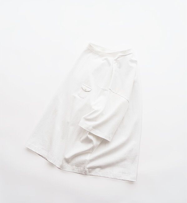 休日と詩「小さなポケットのTシャツ」|Tシャツ・カットソー|オフホワイト