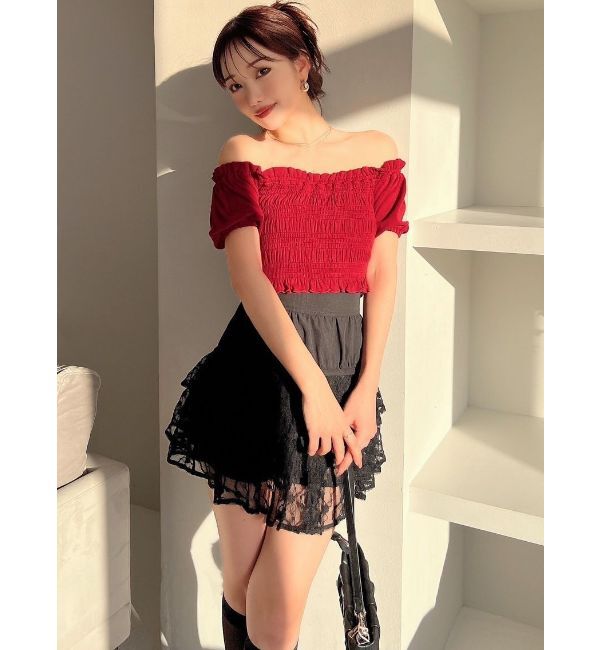 RESEXXY「シャーリングカットトップス」|Tシャツ・カットソー|