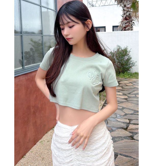 RESEXXY「エンボスロゴクロップドTシャツ」|Tシャツ・カットソー|