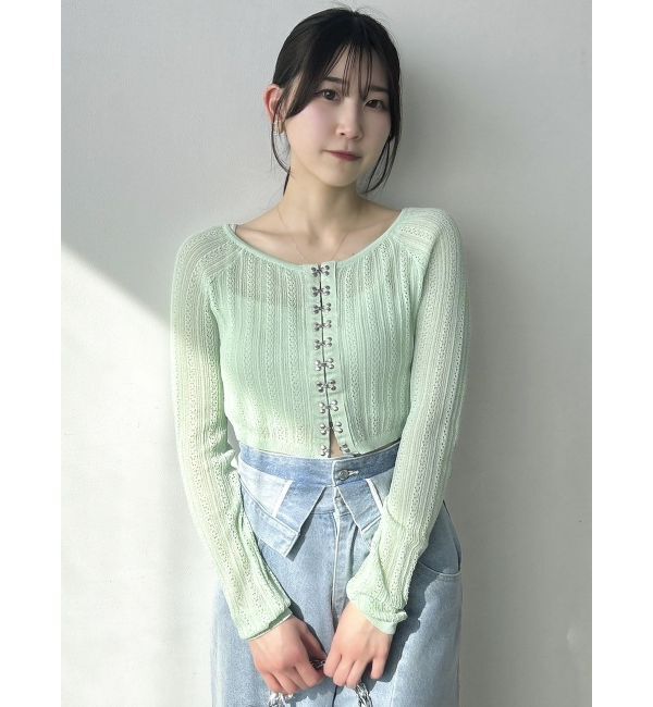 dazzlin「レースホックショートカーデ」|カーディガン|