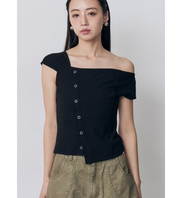 MURUA「ワンショルユーズドライクトップス」|Tシャツ・カットソー|ブラック