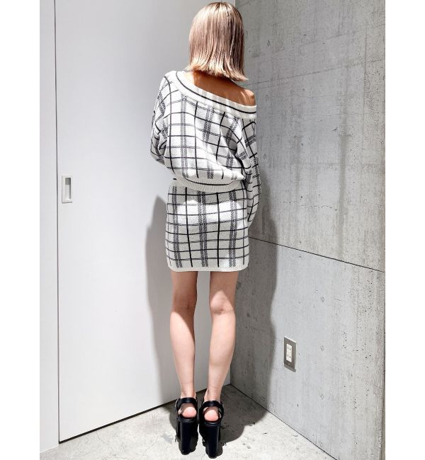 GYDA「CHECK PATTERN ニットスカートライクショートパンツ」|スカート|
