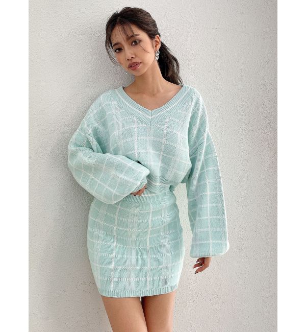 GYDA「CHECK PATTERN ニットスカートライクショートパンツ」|スカート|