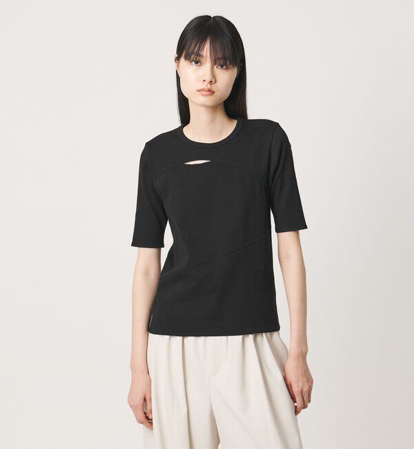 AEWEN MATOPH「＜AEWEN MATOPH＞イレギュラー パネル Tシャツ」|Tシャツ・カットソー|BLACK