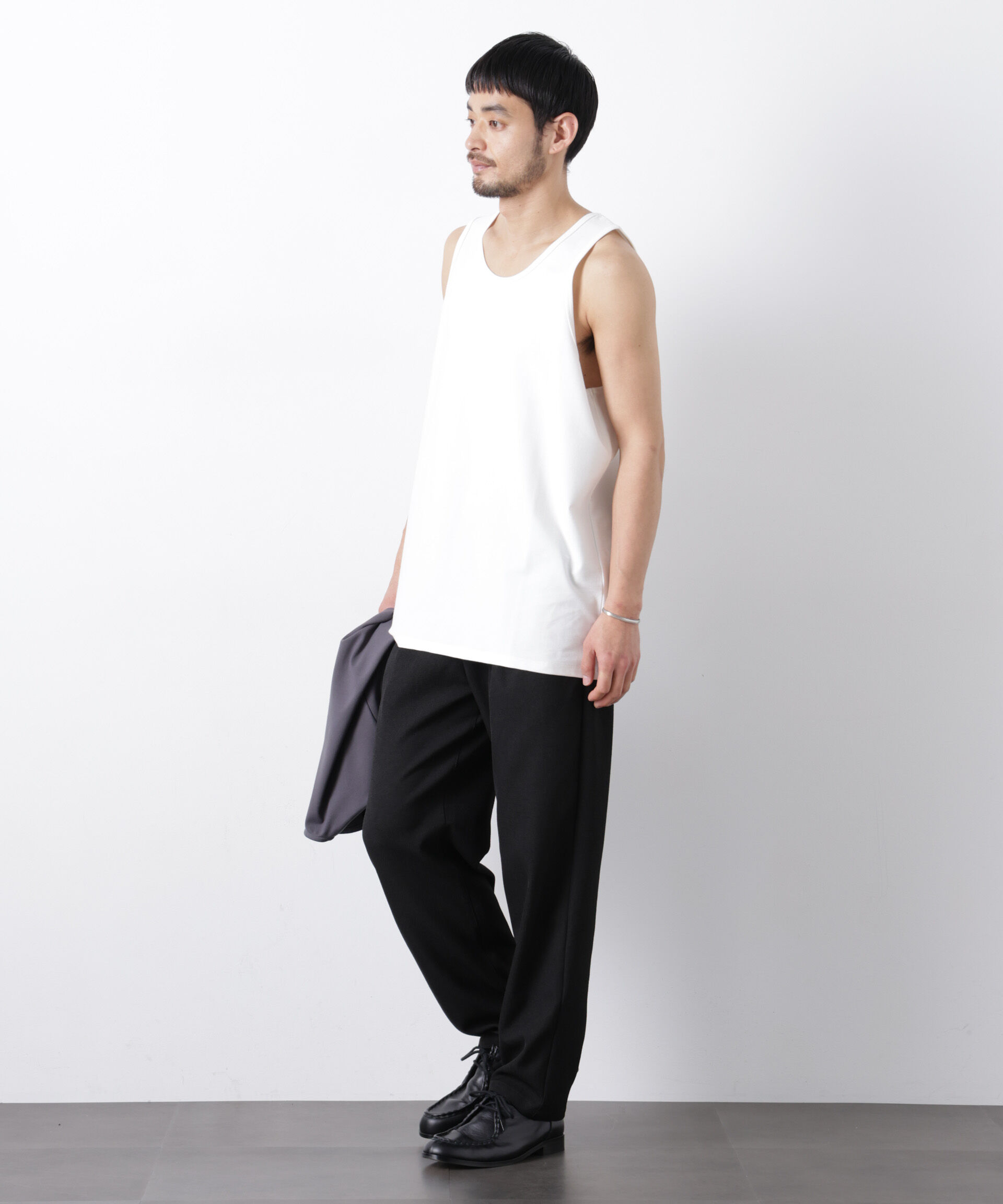 nano･universe「｢Meaningful Continuity｣coveross(R) ﾂｲﾙ調 冷感ﾌﾟﾚｰﾃｨﾝｸﾞ天竺 ﾀﾝ  」|Tシャツ・カットソー|