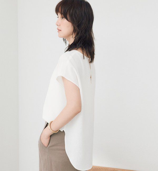  「【セットアップ着用可能/ドライタッチ/シワになりにくい】メッシュフレンチブラウス」|シャツ・ブラウス|