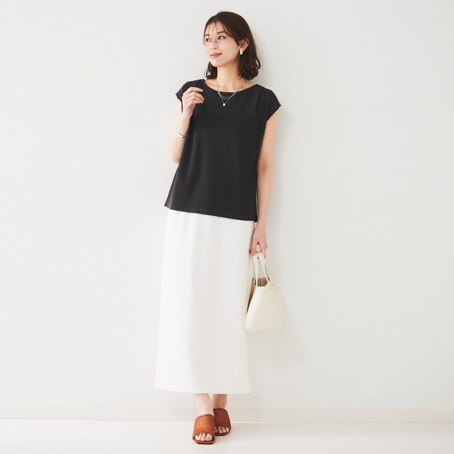 UNTITLED「【ジャージ素材】インナードッキングシアーカットソー」|Tシャツ・カットソー|