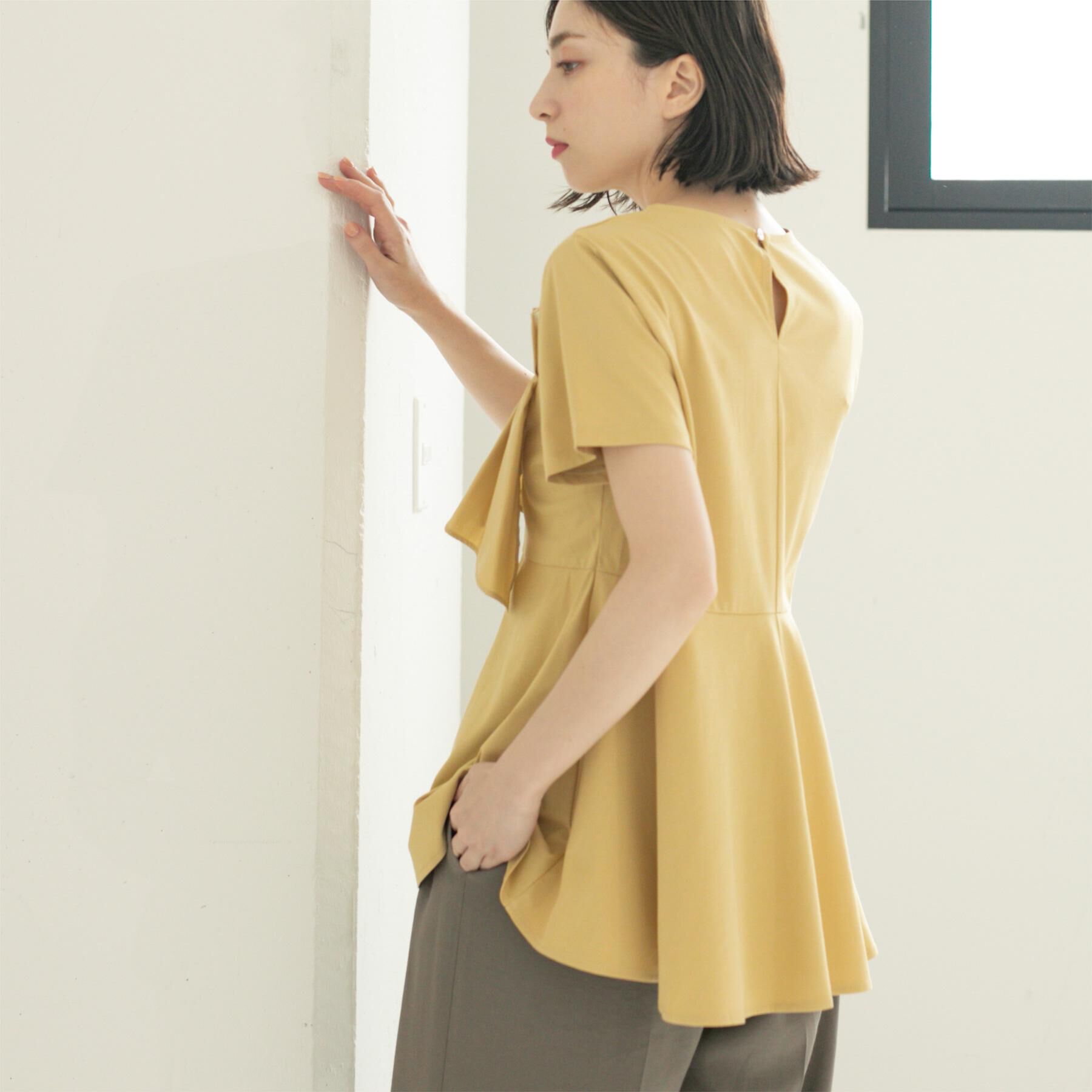 OPAQUE.CLIP「フリルドッキングペプラムトップス【接触冷感／洗濯機洗い可】」|Tシャツ・カットソー|