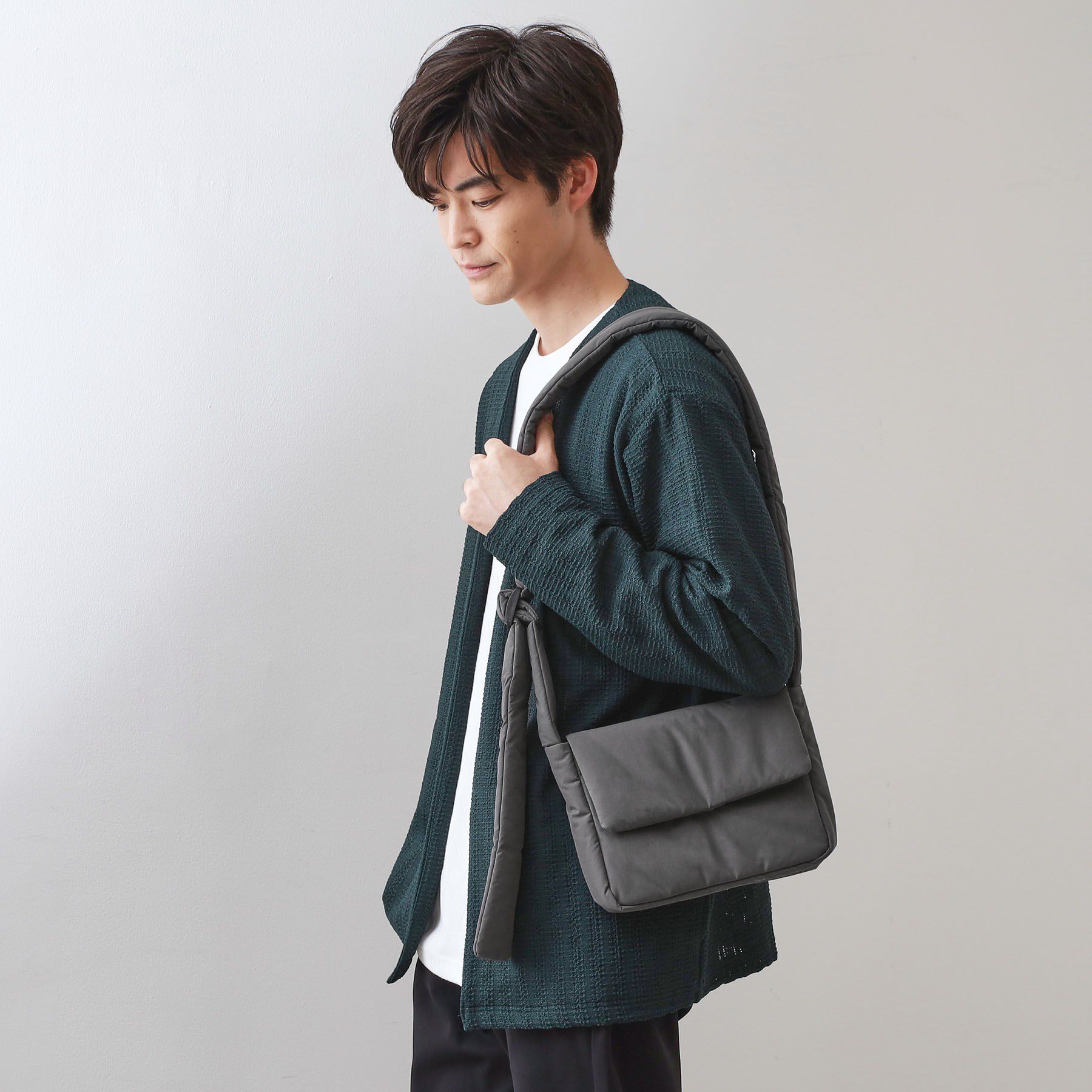 THE SHOP TK「パテッドミニショルダー」|ショルダー・メッセンジャー|チャコールグレー(0
