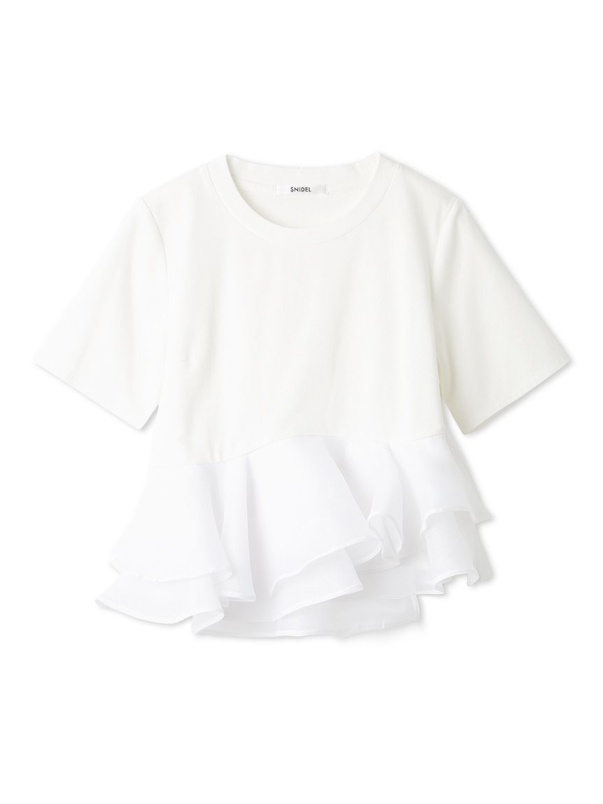SNIDEL「ドッキングペプラムカットプルオーバー」|Tシャツ・カットソー|