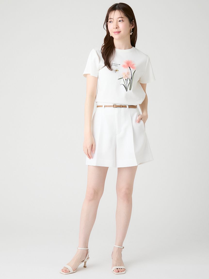 CELFORD「【洗える】【クイックドライ】ベルト付きカラミショートパンツ」|その他|
