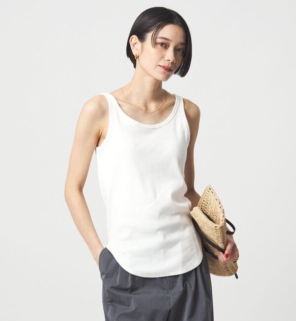 UNITED ARROWS green label relaxing「ベーシック リブ タンクトップ」|タンクトップ|OFF WHITE