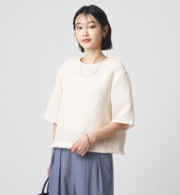 UNITED ARROWS green label relaxing「ラティス ツイードライク プルオーバー」|シャツ・ブラウス|