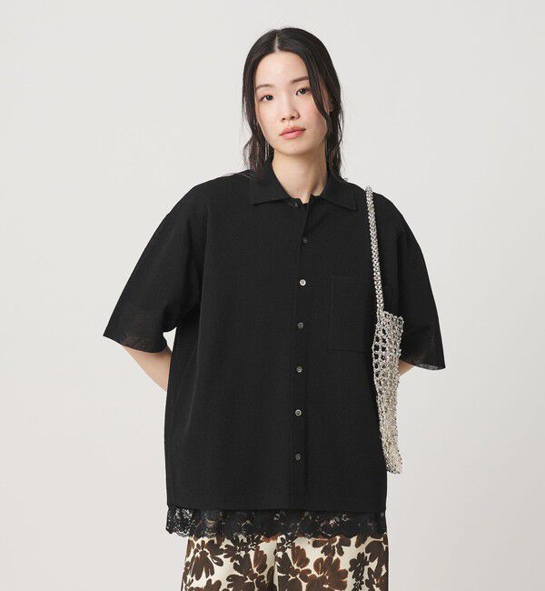 BEAUTY&YOUTH UNITED ARROWS「ミラノリブ ショートスリーブ シャツカーディガン ウォッシャブル」|カーディガン|BLACK