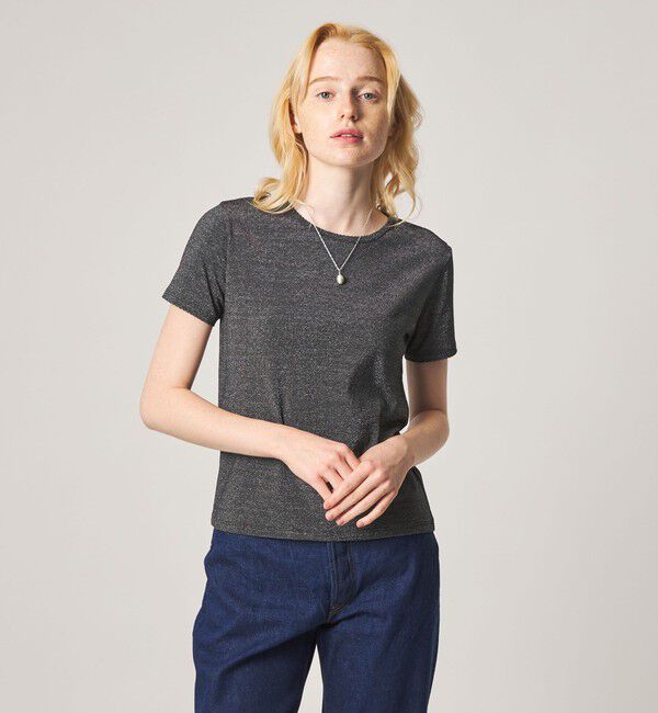STEVEN ALAN「＜Steven Alan＞ラメジャージー シェルタック プルオーバー」|Tシャツ・カットソー|NAVY