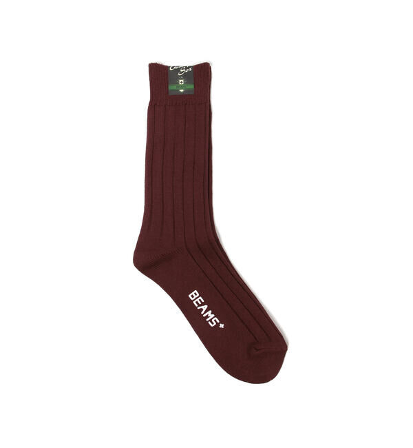 BEAMS PLUS「BEAMS PLUS / ソリッド リブソックス」|ソックス|BURGUNDY