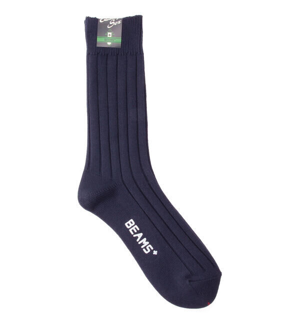 BEAMS PLUS「BEAMS PLUS / ソリッド リブソックス」|ソックス|NAVY