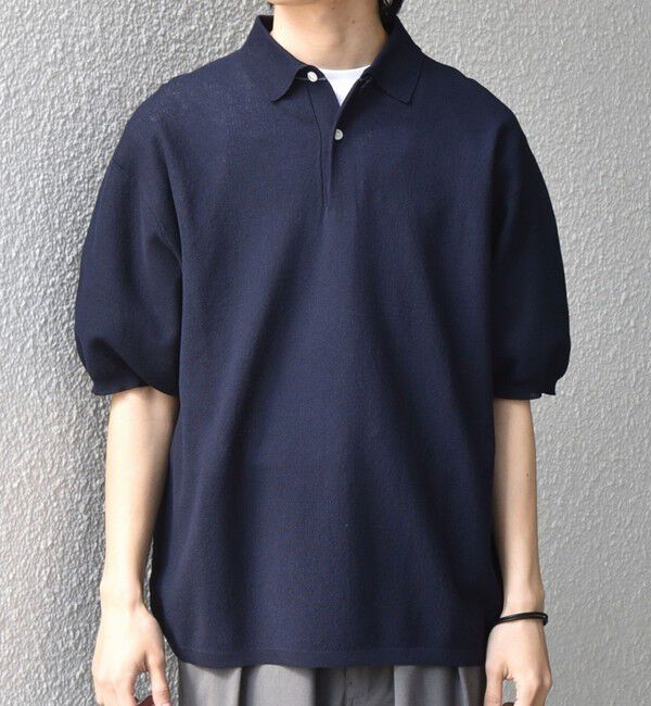 SHIPS any「SHIPS any:〈手洗い可能〉TEXBRID(R) ドライタッチ サマー ニット ポロシャツ◇」|ポロシャツ|ネイビー