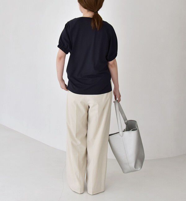 quaranciel「《予約》quaranciel:〈洗濯機可能〉シルク ミックス パフ スリーブ プルオーバー」|Tシャツ・カットソー|