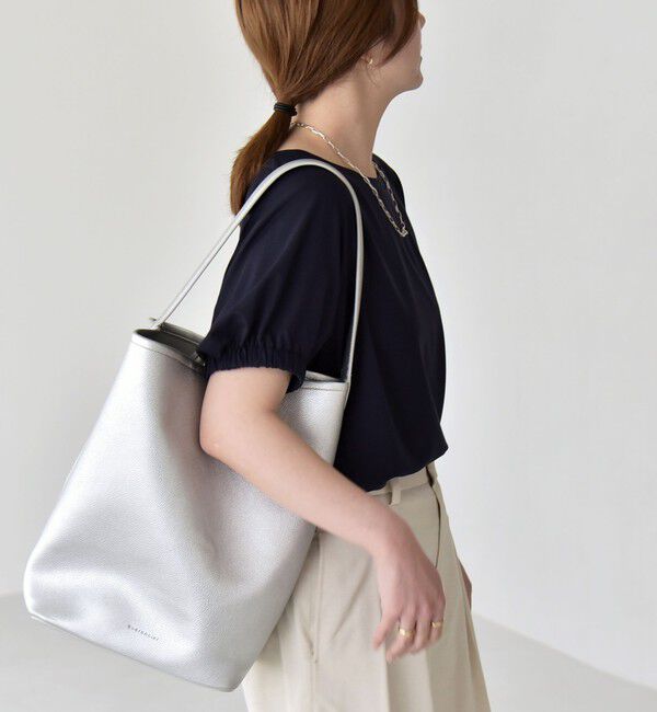 quaranciel「《予約》quaranciel:〈洗濯機可能〉シルク ミックス パフ スリーブ プルオーバー」|Tシャツ・カットソー|