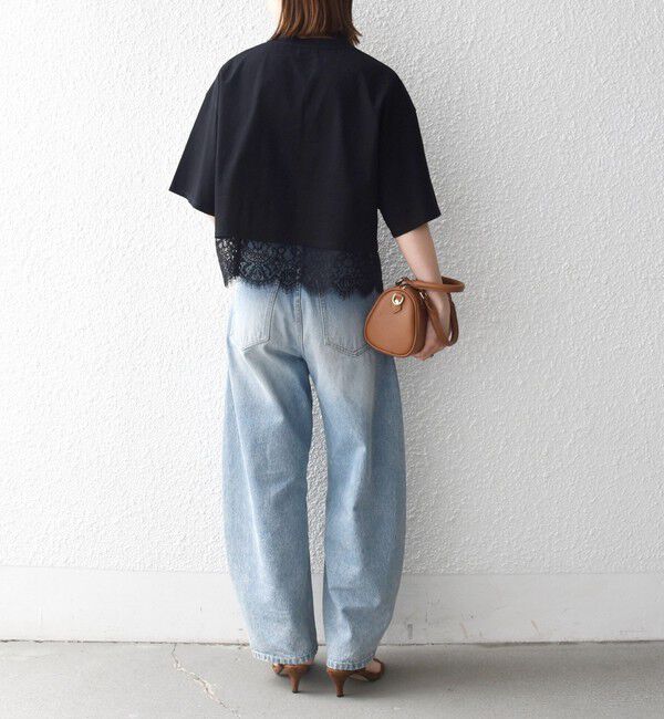 SHIPS any「《予約》SHIPS any:〈洗濯機可能〉ジップ レース ヘム ハーフスリーブ TEE」|Tシャツ・カットソー|