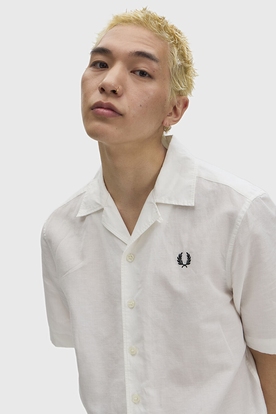 FRED PERRY 「Linen Blend Revere Collar Shirt／リネンブレンドオープンカラーシャツ」|シャツ・ブラウス|