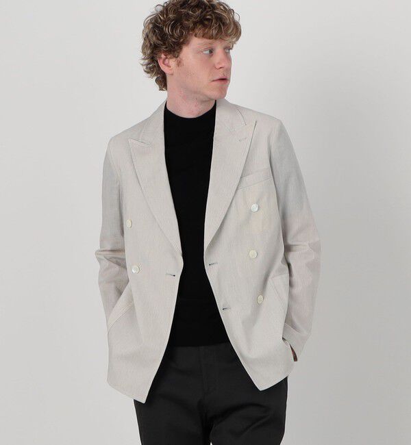 TOMORROWLAND MENS「コットンシルクシアサッカー ダブルブレステッド6Bジャケット GIANNETTI PIERO」|テーラードジャケット|